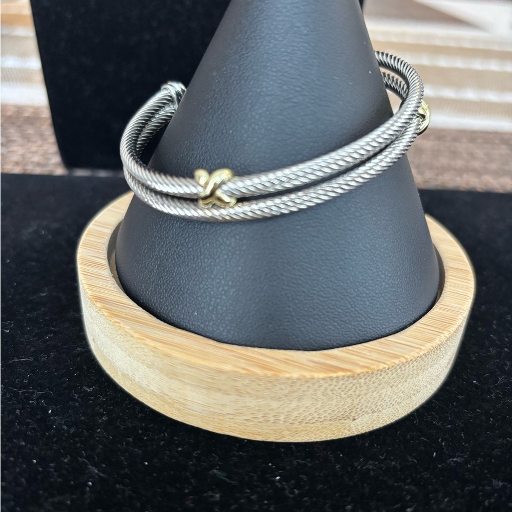 Elegant Silver and 18K Gold filled Women's Bracelet